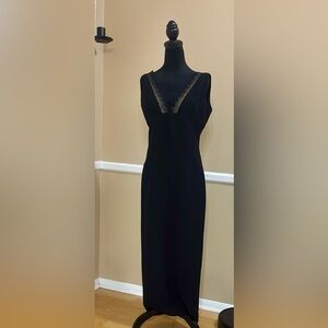 Maggy London Black Dress with cream Accents